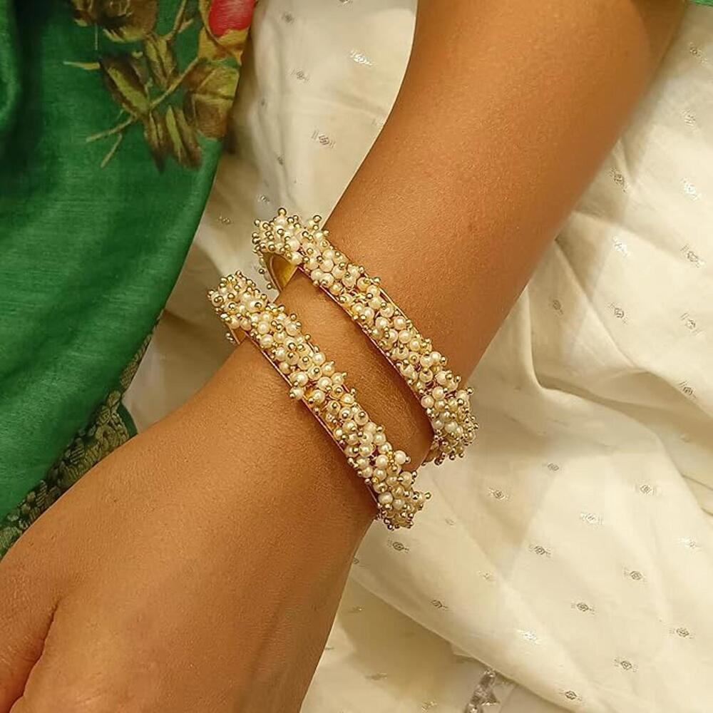 Efulgenz Cystal Beaded Multicolor Bracelets‎ Bangle Set (2 Pieces)